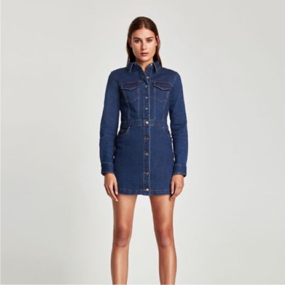 Zara Trafaulic Denim Dress